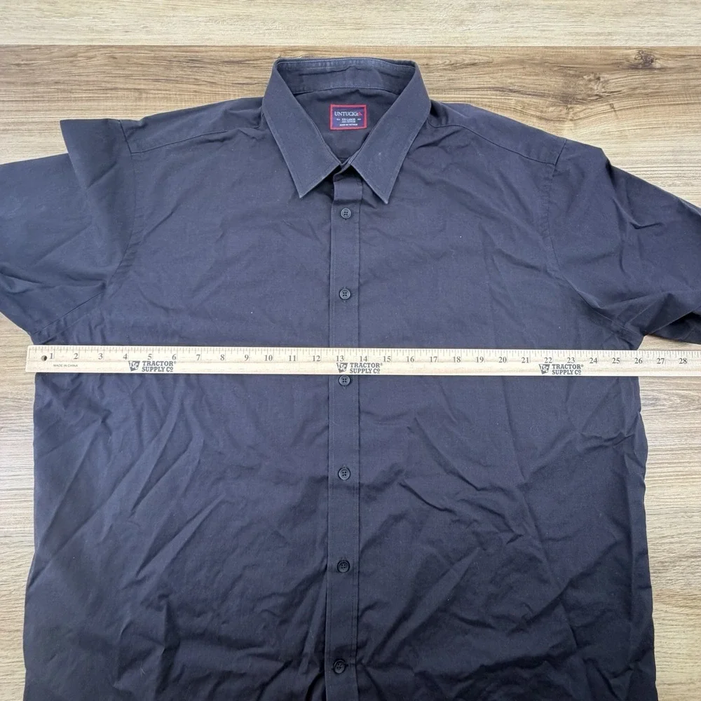 UNTUCKit Mens Short‎ Sleeve Button Down Black 100% Cotton Shirt Size XXL